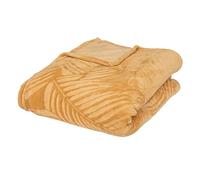 Atmosphera Créateur d'intérieur - Plaid en Flanelle Zoa 180x230cm Ocre Ocre G