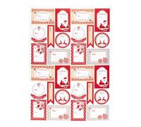 Atmosphera - Planche de 46 étiquettes cadeau 21x29,7cm décor pop rouge