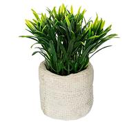 Atmosphera Plante Verte Artificielle avec Son Sac en Ciment - H 14 Cm - Modèle Aléatoire