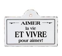 Atmosphera - Plaque - métal - Noir et Blanc - 25-5x17-5 cm - Modèle 3