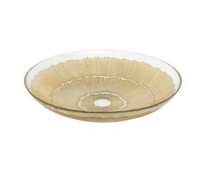 Atmosphera - Plat de présentation céleste d.30cm verre doré