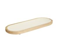 Atmosphera - Plateau inaya 40 x 15 cm blanc chaud et bois de manguier