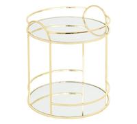 Atmosphera - Plateau miroir 2 étages feel doré h24cm