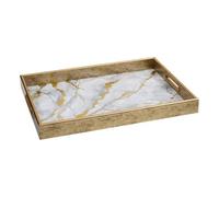 Atmosphera - Plateau rectangulaire elya 43x30x4 cm effet marbre gris