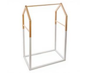 Atmosphera Portant à vêtements en forme de maison en bois blanc