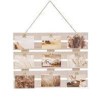 Atmosphera - Porte photo Cagette 9 pinces photos - Longueur 58 cm x largeur 43 cm - Beige - Cagette Beige G