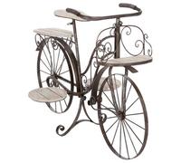 Porteur bébé GENERIQUE Vélo porte plantes - Fer forgé - 5 plateaux en bois - Meuble décoratif