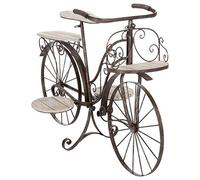 Porteur bébé GENERIQUE Vélo porte plantes - Fer forgé - 5 plateaux en bois - Meuble décoratif