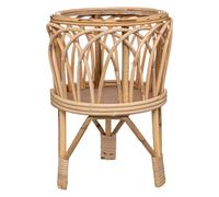 Atmosphera – Cache-pot sur pied en rotin « Carmen » 39 cm – Beige