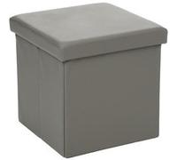 Atmosphera - Pouf carré Pliant - PVC - Gris Gris G