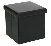 Atmosphera - Pouf carré Pliant - PVC - Noir