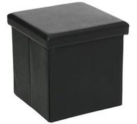 Atmosphera - Pouf carré Pliant - PVC - Noir Noir