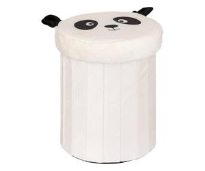 Atmosphera - Pouf-Coffre Enfant Panda Pliant Andy Noir et Blanc d30x36cm