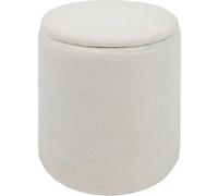 Atmosphera - Pouf de rangement en bouclette - Blanc Blanc G