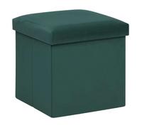 Atmosphera - Pouf de rangement pliable en velours - Vert cèdre
