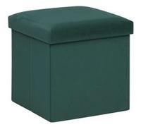 Atmosphera - Pouf de rangement pliable en velours - Vert cèdre