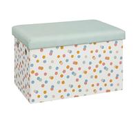 Atmosphera - Pouf de rangement pliant POIS - Bleu