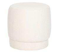 Atmosphera - Pouf en bouclette AMEA - Blanc - AMEA Blanc G