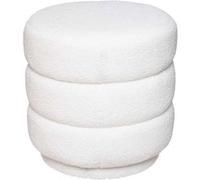 Atmosphera - Pouf en bouclette KEMI - Blanc - KEMI Blanc G