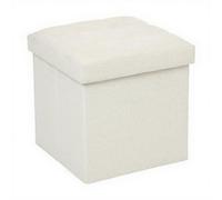 Atmosphera Pouf pliant Lysandre – Coffre, assise capitonnée, 38 x 38 cm – Beige