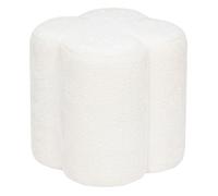 Atmosphera - Pouf fleur en tissu chenille LAVON - Blanc - Lavon Blanc G