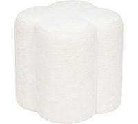 Atmosphera - Pouf fleur en tissu chenille LAVON - Blanc - Lavon Blanc G