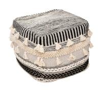 Atmosphera - Pouf Lurex Noir et Beige 45x45 cm