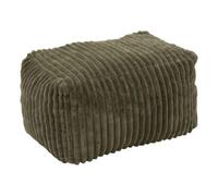 Atmosphera - Pouf muzi rectangulaire côtelé 61x78cm Vert