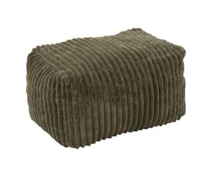 Atmosphera - Pouf muzi rectangulaire côtelé 61x78cm Vert