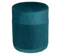 Atmosphera - Pouf Nofy - Velours - Bleu Canard H38 cm