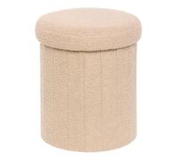 Atmosphera - Pouf Pliable Coffre jaiko en Bouclette Beige 32x38cm