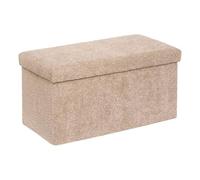 Atmosphera - Pouf Pliable Coffre soana en Bouclette Beige foncé 76x38cm