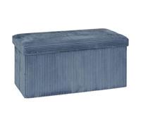 Atmosphera - Pouf Pliant Arum Bleu Encre 76x38cm