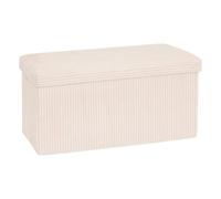 Atmosphera - Pouf Pliant Arum Ivoire 76x38cm