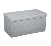 Atmosphera - Pouf Pliant Double Tomaz Gris Clair