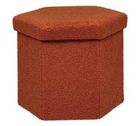 Atmosphera Pouf Pliant Hexa Bouclette Jaiko Ambre Ambre