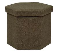 Atmosphera - Pouf Pliant Jaiko en Bouclette 40x38cm Vert Kaki