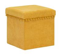 Atmosphera - Pouf Pliant mémo 40x38cm Ocre