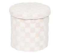 Pouf pliant ""Pasti"" blanc D38x38cm - Atmosphera createur d'interieur