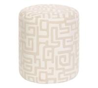 Atmosphera - Pouf Rond Delor Blanc 36x40 cm