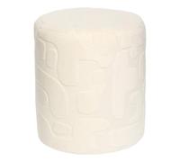 Atmosphera - Pouf Rond Delor Blanc 36x40 cm