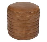Pouf rond ""Gaj"" D40cm marron - Atmosphera createur d'interieur