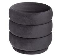 Atmosphera - Pouf Sinan Gris en Velours