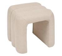 Atmosphera - Pouf Sisco - Assise Design Moderne en Arches - Pouf Rond Confortable en Tissu Couleur Argile - Structure Bois Robuste - 43x42 cm