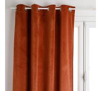 Atmosphera – Rideau à œillets occultant velours Dolce Terracotta 140x260 cm