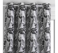 Atmosphera - Rideau Bejuco à Motifs Jacquard - à Oeillets - Noir 140x260 cm