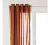 Atmosphera - Rideau Bota - Coton et Jute - Rose Terracotta - 140x260 cm