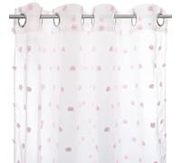 Atmosphera - Rideau Enfant Pompoms - Blanc et Rose 140x240 cm