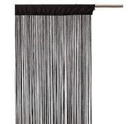 Rideau fils - Noir - 90 x 200 cm - Polyester - Voilage