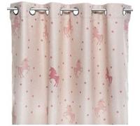 Atmosphera - Rideau occultant imprimé licorne - 140 x 250 cm - Rose Rose G